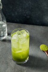 Refreshing Cold Matcha Soda Cocktail