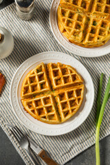 Homemade Savory Waffles for Breakfast