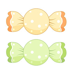 Drawn candy caramel, chocolate in wrapping paper, vintage style, decor element, wallpaper, background