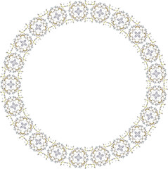 Decorative frame with floral pattern. Elegant element for design in Eastern style, place for text. Floral border. Lace illustration for invitations and greeting cards.