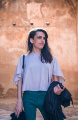 Close up portrait of a thoughtful transgender woman