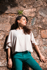 Close up portrait of a thoughtful transgender woman