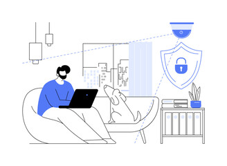 Indoor security system abstract concept vector illustration.
