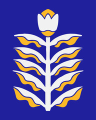 Abstract Naive Floral Handdrawn Botanical Posters. Modern Botanical Prints with Flowers in Contemporary Minimal Style. Design for fabric, print, cover, banner, decoration, wallpaper.