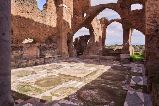 Frigidarium, thermal area at Villa dei Quintili archeological complex on the antique Appian Way (Via Appia Antica) in Rome, Italy	