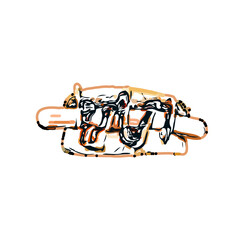 Hotdog color sketch with transparent background