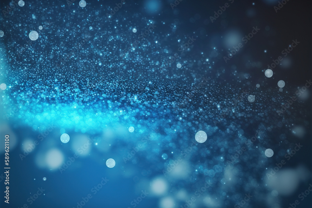 Poster blue technology abstract background with floating 3d particles texture . admirable generative ai ima