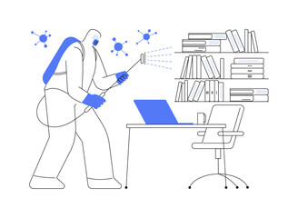 Office disinfection service abstract concept vector illustration.