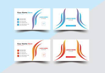 Double-sided creative business card template. Modern creative business card, Horizontal simple clean template vector design, Vector creative business card template, Corporate Business template vector.