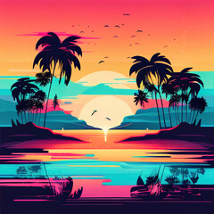 Obraz premium Beautiful sea beach. AI generated