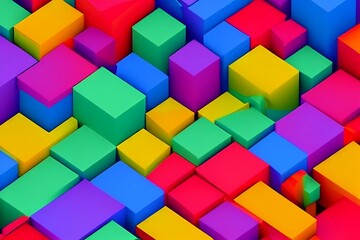 Fototapeta na wymiar colorful blocks AI,Generative AI,Generative 