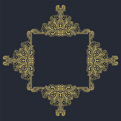 Gold frame with the word filigree on a dark background.