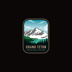 GRAND TETON National Park  Emblem patch logo illustration