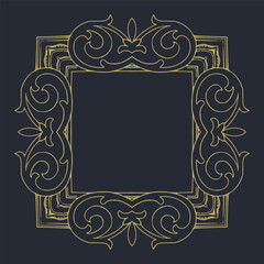 A square frame with a dark blue background.