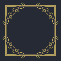 A gold frame with the word vignette on a dark background.