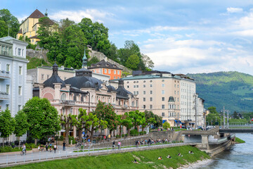 Fototapeta premium Salzburg, Austria - beautiful views of the city where the great composer Wolfgang Amadeus Mozart was born