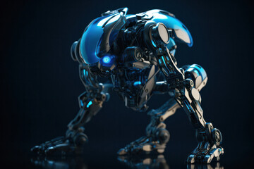 Obraz na płótnie Canvas Futuristic Robot on Vibrant Blue Background