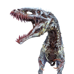 giganotosaurus is a zombie in angry pose on close up view © DM7
