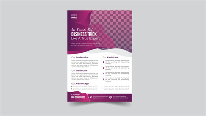 Corporate Modern Business Flyer Template Design, Abstract Shape Flyer ,Multi color ,A4 Size Vector