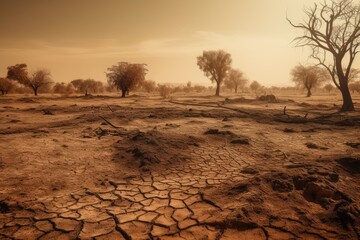Fototapeta na wymiar Drought Arid Areas, Global Warming Effect