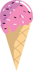 Ice cream cone on white background