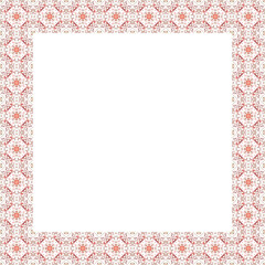 Decorative frame with floral pattern. Elegant element for design in Eastern style, place for text. Floral border. Lace illustration for invitations and greeting cards.