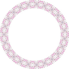 Decorative frame with floral pattern. Elegant element for design in Eastern style, place for text. Floral border. Lace illustration for invitations and greeting cards.