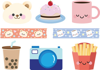 Cute Kawaii Pastel Elements Decor