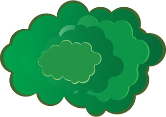 Tree on top view of roofs, Green forest, Bush