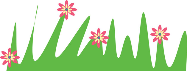 Flower blossom on green grass.