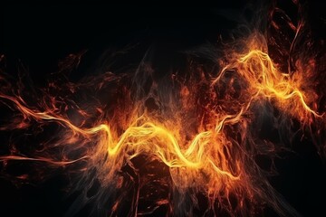 Fiery Lightning Explosions in Neuro-Link Style, Generative AI