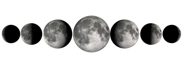 moon phases on transparent background © SN