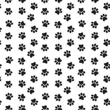Dog Paw Print, Dog Paw Print Pattern, Cat Paw Print, Paw Print Pattern, Paw Pattern, Animal Paw Print Vector Illustration Background