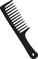Comb icon. Black icon isolated on white background. A plastic comb for styling and combing hair flat vector icon for Web site page and mobile app design vector element.