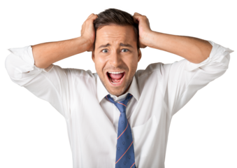 Portrait of a Desperate , Frustrated Businessman