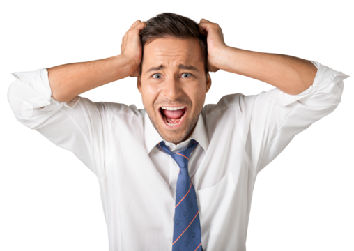 Portrait of a Desperate , Frustrated Businessman