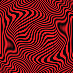 Black and red line wave background