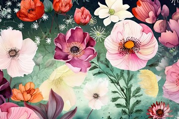 Creative ways to decorate with flowers. Floral fantasy background. Generative AI