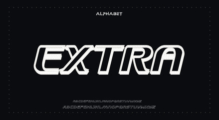 extra Abstract Fashion Best font alphabet. Minimal modern urban fonts for logo, brand, fashion, Heading etc. Typography typeface uppercase lowercase and number. vector illustration full Premium look