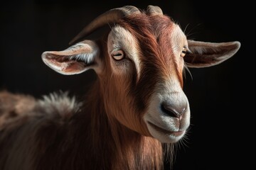 Cute and beautiful baby goat illustration by generative ai