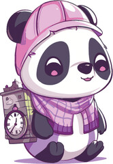 panda character with clock tower souvenir