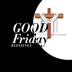 Good Friday vector illustration. Good Friday blessing typography. Background, greeting, banner, poster, logo, symbol, religion,
