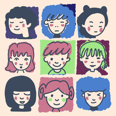 Portraits of people.