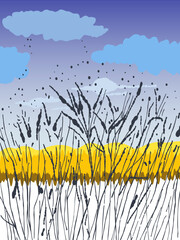 Abstract landscape in minimalism style. Nature.