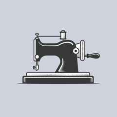 Vintage sewing machine retro style vector illustration