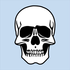  A Beautiful and Eye catching Skull Line Art in Black and white