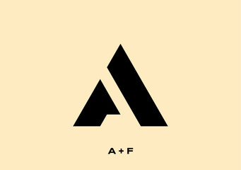 Bold and sharp monogram logo based on letter A and F