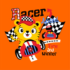 Racer speed cartoon vector design