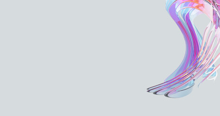 Glass colorful shape, 3d render