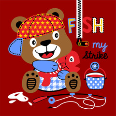 Bear strike cartoon vector design
